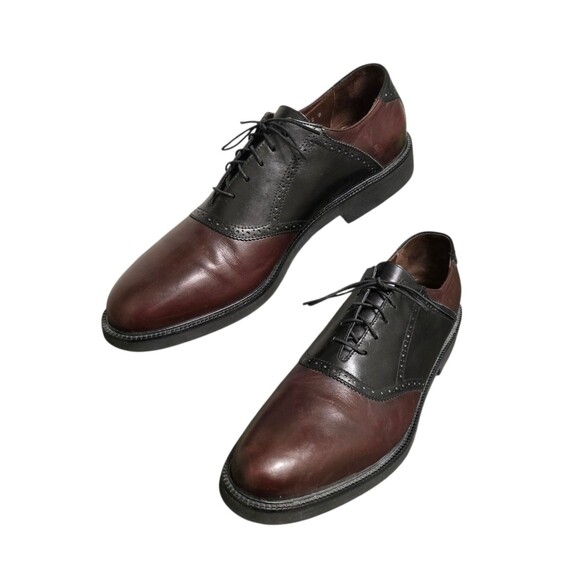 ET Wright Vintage Oxford Shoes Mens Size 12B Brown Black Two Tone Vibram Sole main image 10